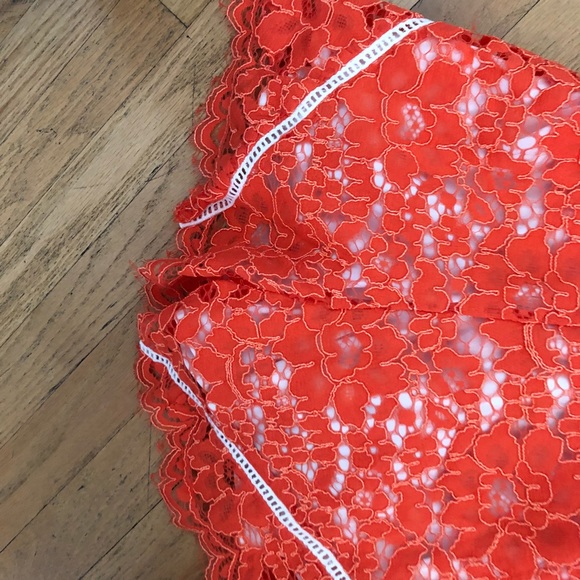 NBD Orange & White Lace V-Neck Romper Size XS - Picture 4 of 7